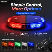 BIAOCHI Barre lumineuse 24W Mini gyrophare d'urgence, feux de signalisation de sécurité clignotants pour camions, voitures postales et chasse-neige