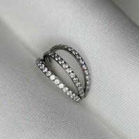 Perhiasan Tubuh Titanium Zoor F136 Tiga Lapisan Bertabur CZ, Cincin Septum Hidung Model Clicker Berengsel, Perhiasan Tindik Helix Daith