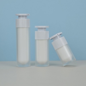 En stock – Flacons airless à pompe pour cosmétiques, 15 ml, 30 ml, 50 ml – Bouteilles blanches double paroi pour crème contour des yeux - Product Image 1