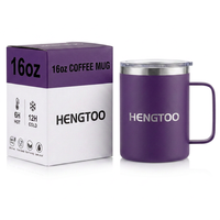 Mug isotherme élégant en acier inoxydable sans BPA pour le bureau, la maison, le camping et les activités de plein air
