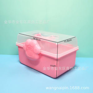 Jewelry <b>Box</b> Plastic Resin Rectangle Versatile Storage With Paw <b>Lock</b> For Jewelry Student Stationery Toys Cosmetics - Product Image 3