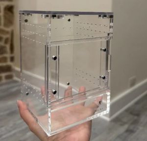 Boîte d'Élevage pour Reptiles de Taille et Logo Personnalisés, Terrarium en Acrylique à Porte Coulissante Magnétique, Cage pour Mygale - Product Image 6
