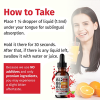 Complément alimentaire liquide de vitamine B organique, vitamine B1 B6 B12 halal, fournissant de l'énergie, gouttes de complexe de vitamine B liquide