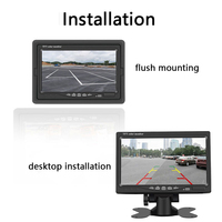 Monitor de Visión Trasera LCD TFT HD de 7 Pulgadas con Cámara de Reversa, Sistema de Reversa para Coche y Escritorio con Doble Montaje