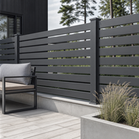 Aluminum Alloy Slat Privacy Fence Panels No Dig Easy Assemble Rustproof Powder Coated Backyard Security Boundary Screen Kit