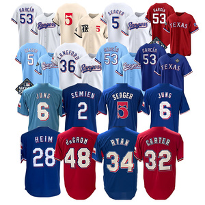 Venta al por mayor de camisetas de béisbol 2026 nuevas y económicas, con costuras de alta calidad, del equipo estadounidense Texas, personalizadas para todos los jugadores: 53 <span class=keywords><strong>Garcia</strong></span>, 5 Seager, 6 Jung - Product Image 1
