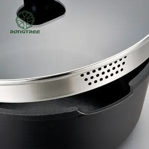 Alat masak keramik, 24cm klasik Cast aluminium keramik lapisan Casserole anti lengket logam dengan fitur ramah lingkungan dikemas dalam kotak