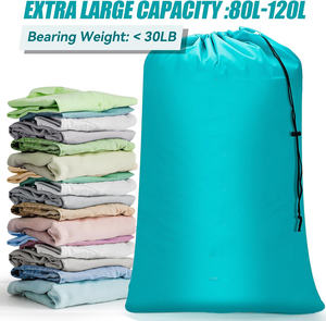 Bolsa de Lavandería de Nailon Extra Grande, Resistente a Desgarros, con Cordón, para Ropa Sucia, Lavable a Máquina, para Viajes, Venta al Por Mayor - Product Image 3