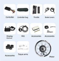 Kit de conversion de moteur de moyeu de roue arrière MTX 39 pour vélo électrique 26-29 pouces 48V-72V 3000W avec écran LCD
