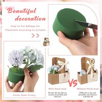 Cadeau Fête des Mères : Porte-boissons 2 tasses avec poignée, ensemble de mousse florale, support porte-café en kraft, mousse florale, carte cadeau, marron floral