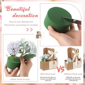 Cadeau Fête des Mères : Porte-boissons 2 tasses avec poignée, ensemble de mousse florale, support porte-café en kraft, mousse florale, carte cadeau, marron floral - Product Image 3