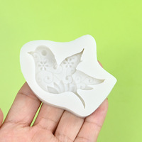 Moule en silicone antiadhésif de qualité alimentaire pour chocolat, fondant, pierre diffuseur, plaque en plâtre, motif colombe de Pâques, blanc, écologique, pour bricolage