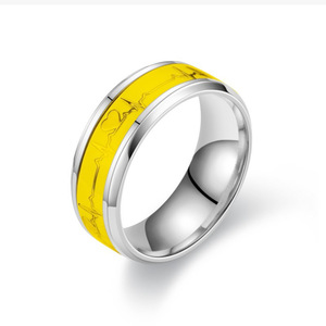 Roestvrijstalen Lichtgevende Hartslag <span class=keywords><strong>Ring</strong></span> <span class=keywords><strong>Ecg</strong></span> Paar <span class=keywords><strong>Ring</strong></span> Europese Sieraden Voor Dames En Heren - Product Image 6