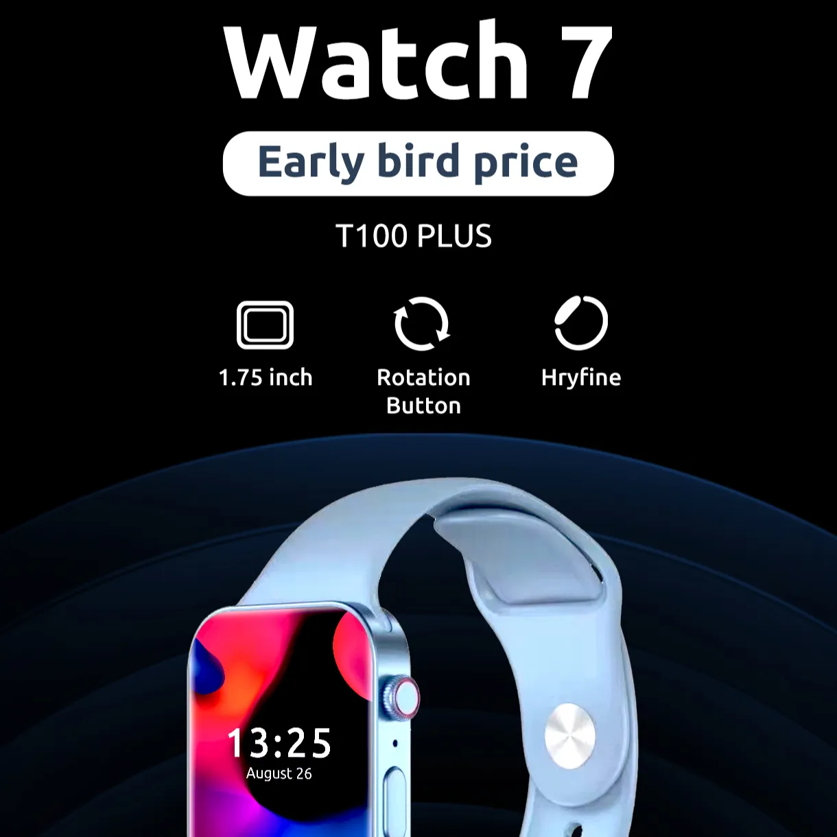 סיטונאי שעון 7 סרי T100 בתוספת T55 + 1.75 אינץ Smartwatch כפולה כפתור סדרת 6 7 חכם שעון עבור אפל נייד טלפון