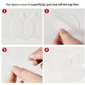 100pcs 3 Inch Clear Round Flat Acrylic Ornaments <b>Disc</b> Acrylic for DIY Crafts Christmas Ornaments - Product Image 3