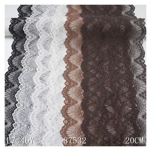 Elastic Lace 20CM Schwarz Bunte Stretch Lace Trim Mesh Lace Stoffe für Frauen Kleid Garment Spot Sale