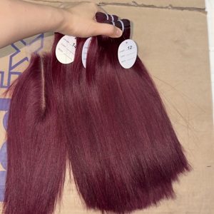 Cabello Indio 100% Natural Sin Procesar, Ondulado, Cabello Humano Indio Natural en Paquetes, Rubio 613, Liso y con Ondas Suaves, Color Rojo - Product Image 2