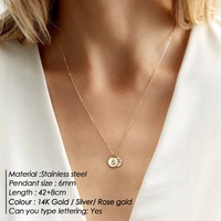 Kalung Multi Disc EManco Custom Engraved dari Baja Anti Karat Warna Emas/Perak 14K, Penjualan Langsung Pabrik, Hadiah Personal