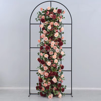 Moderne Realistische Handgefertigte Seiden-Kunstblumen Tischläufer 200x50cm für Hochzeit, Schulanfang, Weihnachten, Chinesisches Neujahr