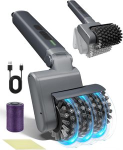 Cepillo Eléctrico para Parrilla, Cepillo de Limpieza Inalámbrico Recargable para Barbacoa con 2 Cabezales Giratorios - Product Image 1