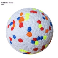 Balle de jeu pour chien en ETPU, style pop-corn, résistante aux morsures, flottante, anti-cramponnement, pour grands chiens et chats, multicolore avec trou