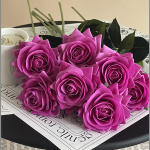 Ramo de Rosas Artificiales de Látex de Alta Calidad, Rosa de Cuerno Grande Individual, Hecha <span class=keywords><strong>a</strong></span> Mano, Hidratante, para Decoración del Hogar, Venta al por Mayor - Product Image 6
