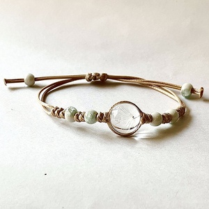 Bracelet en verre style bohème <span class=keywords><strong>chic</strong></span> pour enfants, bracelet réglable en forme de pissenlit pour enfants - Product Image 3
