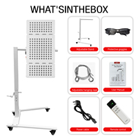 Panneau de luminothérapie rouge professionnel 410nm 530nm 590nm 660nm 850nm, appareil de photobiomodulation LED pliable multi-angles