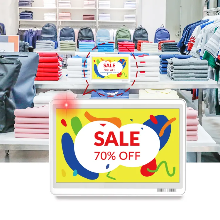 Süpermarket 7 renk elektronik raf etiket akıllı dijital fiyat etiketi pazarlama reklam için ESL etiket fiyat sistemi