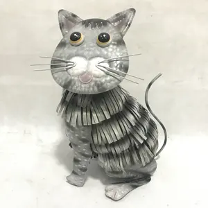 Garden Ornament Yard Animal Statue Cute metal Cat Dog metal Garden Decoration