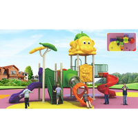 Équipement de terrain de jeu extérieur sûr et écologique avec toboggan et installations en acier et en plastique pour enfants, pour une utilisation dans les jardins et les parcs