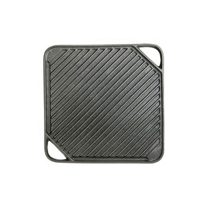 غير عصا شواء شواية باربيكيو مقلاة ضعف الجانب المحمولة التخييم الحديد الزهر مربع صينية - Product Image 1