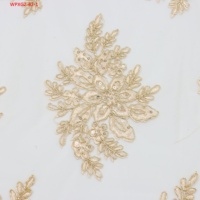 Tissu de dentelle brodé en cordon Randa Guipure, voile 3D, maille, tulle, sequins, perles, Fila Encaje Guatemala