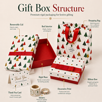 Coffret cadeau rigide de Noël avec logo personnalisé, boîte d'emballage en papier avec ruban pour bonbons, cosmétiques, vêtements