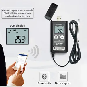 Registrador de Datos de Temperatura USB con Sonda Externa, Registrador Criogénico, Límite Máximo/Mínimo, Informe en PDF/Csv para Cadena de Frío - Product Image 1