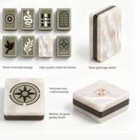 Tuiles de Mahjong Américain en Acrylique Personnalisables et Durables pour Vente en Gros, Ensemble de Mahjong Numéroté en Anglais pour Jeu de Société Familial