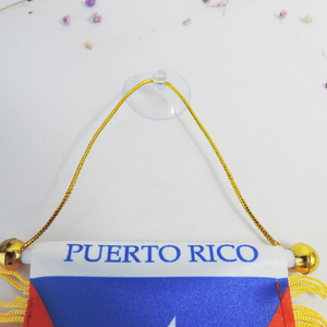 Bandera colgante de material satinado para ventana de <span class=keywords><strong>Puerto</strong></span> Rico, Mini bandera, decoración para espejo retrovisor de coche - Product Image 5