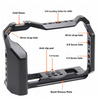 Cage de caméra Fuji XT5 avec plaque de dégagement rapide avec trous filetés de 1/4 "3/8"