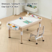 Ensemble table et chaises multifonctionnel moderne pour enfants, bureau double face avec tiroirs de rangement, plastique écologique pour chambre et école