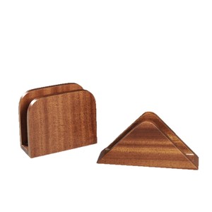 Porta Servilletas Triangular de Madera Maciza Color Marrón Natural para Cafetería, Zona de Servicio de Bebidas - Product Image 2