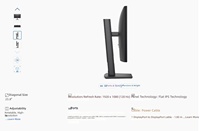 Écran d'affichage de bureau Dell P2426H 23,8 pouces, technologie IPS haute définition, 120 Hz, support réglable