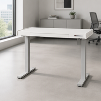 Bureau debout GLK K3003, bureau de bureau réglable en hauteur avec porte-tablette et porte-gobelets