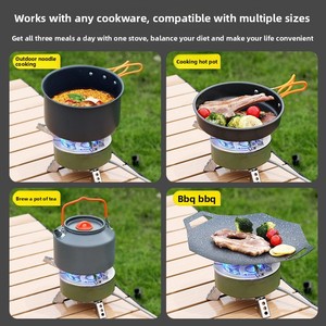Kompor Gas Portabel Luar Ruangan yang Kuat dengan Tiga Pembakar Struktur Terpisah Bahan Bakar Butana untuk Berkemah & Piknik Kompor Gas Butana - Product Image 5