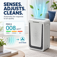 Purificateur d'air portable à double filtre PM2.5, filtre HEPA H13, charbon actif, aromathérapie, affichage de la qualité de l'air, personnalisable