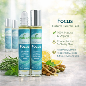 Kits d'huiles essentielles Roller Focus Blend pour la clarté mentale, l'amélioration de l'attention/la concentration, la stimulation de la mémoire, portables, marque privée - Product Image 1