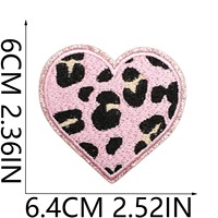 Nouveau patch brodé en forme de cœur avec motif léopard et paillettes, style thermocollant pour vêtements, tissu en toile, patchs pour vêtements