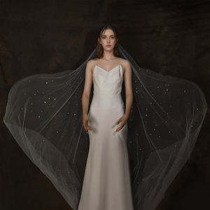 <span class=keywords><strong>Voile</strong></span> de mariée haut de gamme évasé et tendance, orné de strass transparents, longue traîne de 300 cm, pour cérémonie de mariage et entrée principale - Product Image 5