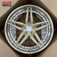 Nuevas Llantas Cóncavas de Aleación de Aluminio T6061 de 18-26 Pulgadas, Forjadas en 2 Piezas, Acabado Dorado, Multirradio, 25mm
