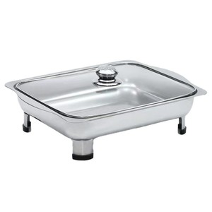 Stainless Steel <b>Buffet</b> <b>Tray</b> With Glass Lid Food Grade Material For Hotel Restaurant Use - Product Image 2