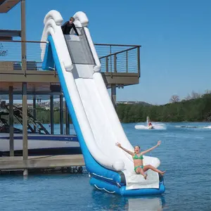 Plataforma inflável para escorregar água, escorregador inflável para barco, iate, deslizar, piscina, sala flutuante